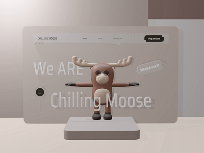 Chilling Moose: Play & Earn 2021 3d animation branding crypto crypto games cryptocurrency design game illustration landing page logo moose nft play and earn tokens ui ux vector web