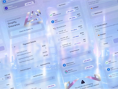 UnoRe Portal: Crypto Insurance 2022 assets blockchain coin crypto cryptocurrency dashboard futuristic holographic insurance light light mode portal token ui unore web website