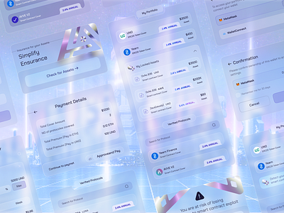 UnoRe Portal: Crypto Insurance 2022 assets blockchain coin crypto cryptocurrency dashboard futuristic holographic insurance light light mode portal token ui unore web website