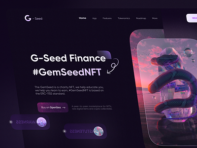 G-Seed Finance NFT 2022 branding crypto cryptocurrency dark mode design landign page nft nft collection nft trend ui ux website