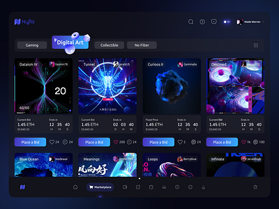 Nyftis: NFT Marketplace Dashboard blockchain crypto cryptocurrency dashboard finance markteplace nft nft dashboard nft marketplace nft website ui uiux unique design ux web web3 website