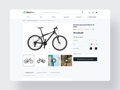 BikePro / Product page bicycle design e commerce product page ui ux website