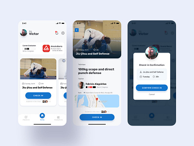 BJJ Check in app concept 1/2 app bjj checkin design home screen jiu jitsu martial art ui