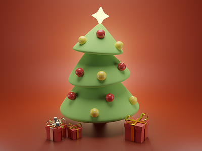 Christmas Tree 3d 3dart art blender blender3d design fanart illustration lowpoly render