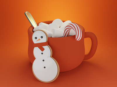Hot Chocolate 3d 3dart art blender blender3d design fanart illustration lowpoly render
