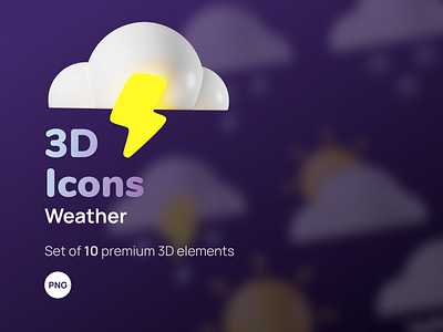 Free 3D Icon Set - Weather 3d 3dart 3dicon 3diconswheather 3dwheather blender blender3d design free freebie icon icons illustration render ui wheather