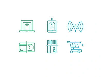 Mobile Retail Icons cart icon set icons line mobile money monoweight retail shopping