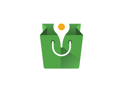 Breakfast Delivery & Takeout breakfast delivery takeout icon illustration map pin shopping bag smile