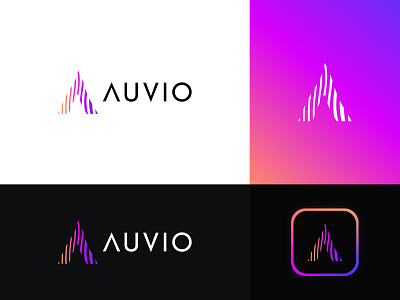 Auvio Logo Design: Letter A + Sound Wave