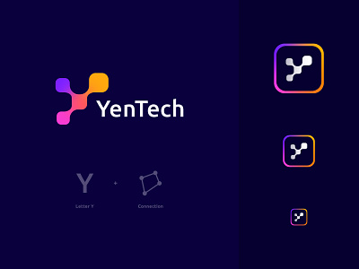 Yentech Logo Design: Letter Y + Connection