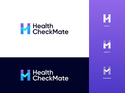 Health Checkmate Logo Design: Letter H + Letter M + Checkmark