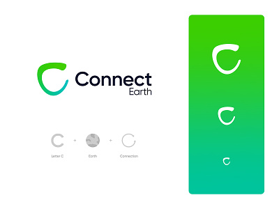 Connect Earth Logo Design: Letter C + Earth + Connection