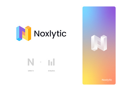 Noxlytic Logo Design: Letter N + Analytics analytics analytics logo branding chart chart logo data logo data visualization graph graph logo isometric logo letter n logo logo design modern logo sales sales logo statistics stats unique logo visualization