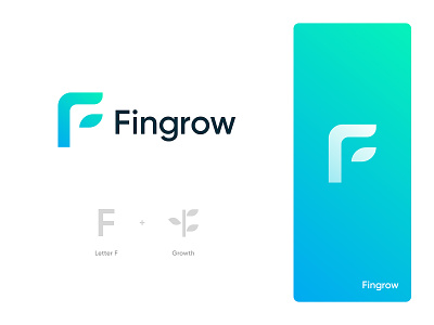 Fingrow Logo Design: Letter F + Growth