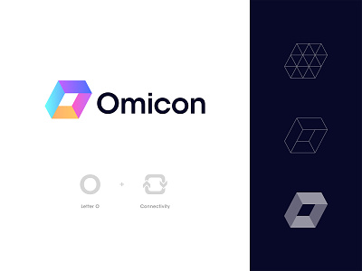 Omicon Logo Design: Letter O + Connectivity