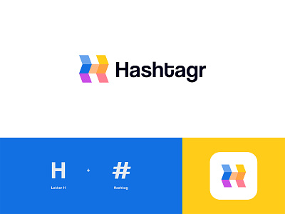 Hashtagr Logo Design: Letter H + Hashtag