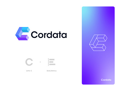 Cordata Logo Design: Letter C + Data/Metrics