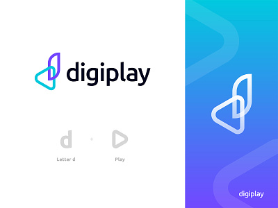 digiplay Online Streaming Logo Design: Letter d + Play