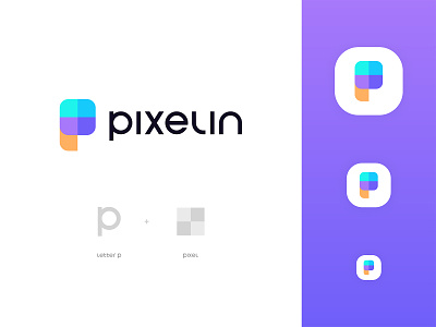 Pixelin Logo Design: Letter P + Pixel