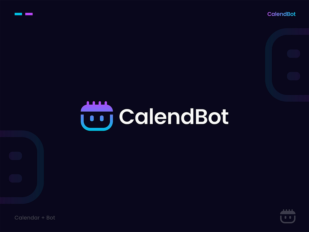 CalendBot Logo Design Calendar, ToDo, Bot, Chatbot by Rafij Rahman