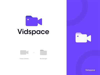 Vidspace Logo Design: Video Camera + File Storage