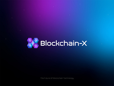 Blockchain-X Logo Design: Blockchain Technology + Letter X