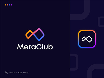 MetaClub Logo Design: Letter M, Infinity, Metaverse