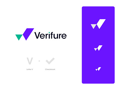 Verifure Logo Design: Letter V + Checkmark