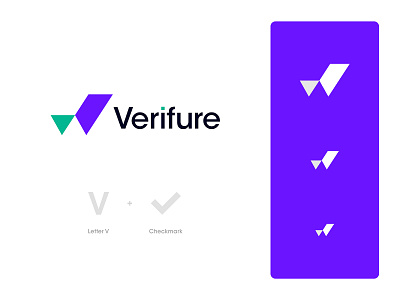 Verifure Logo Design: Letter V + Checkmark branding business checkmark letter v logo logo design logo inspiration logotype minimalist logo modern logo monogram saas software software logo startup tick verification verification logo verify verify logo