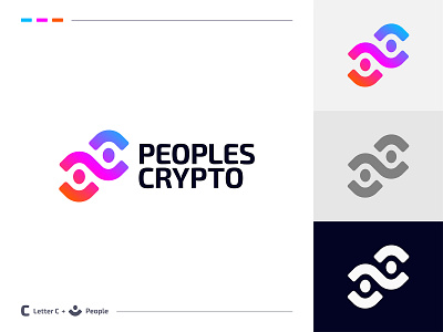 Peoples Crypto Logo Design: Letter C + People