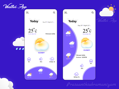 Weather app app design prasaanthsubramaniyam ui ux weather weather app