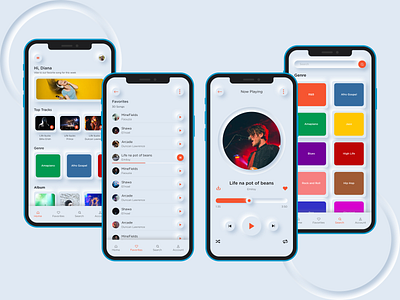 Neumorphic music player app | Mobile UI Design