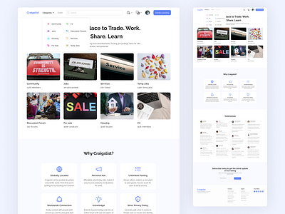 Craigslist Website Redesign craigslist design ecommerce job beard landing page redesign ui ui design uiux ux website