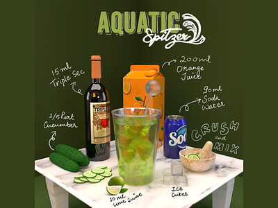 3D Kitchen Series - Aquatic Spitzer 3d design graphic design photoshop