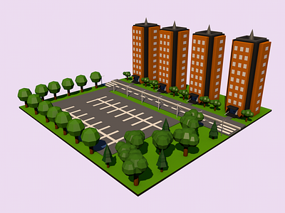 3d residential complex render in cinema 4d