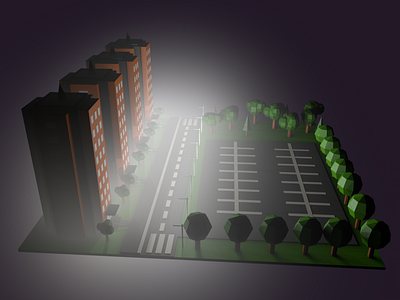 3d model of a residential complex created in cinema 4d