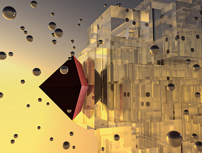 3 0027 3d 3d art 3d artist abstract abstract art abstraction adobe adobe photoshop cinema 4d cinema4d cube digitalart maxon pattern pyramid render sphere sunrise sunset wacom