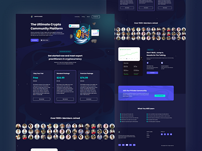 Crypto Platform Landing Page bitcoin code community crypto css developer html javascript landing landingpages platform sass scss ui