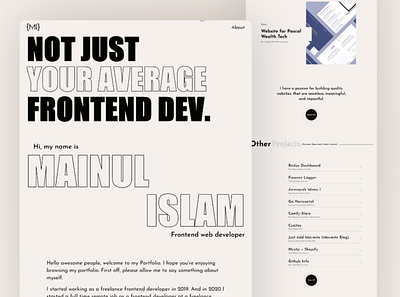 Mainul Islam's Portfolio animation branding developer frontend developer nextjs portfolio reactjs ui