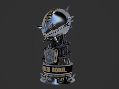 Mayhem Bowl Trophy. 3d bowl design football game league logo mayhem mutant trophy video