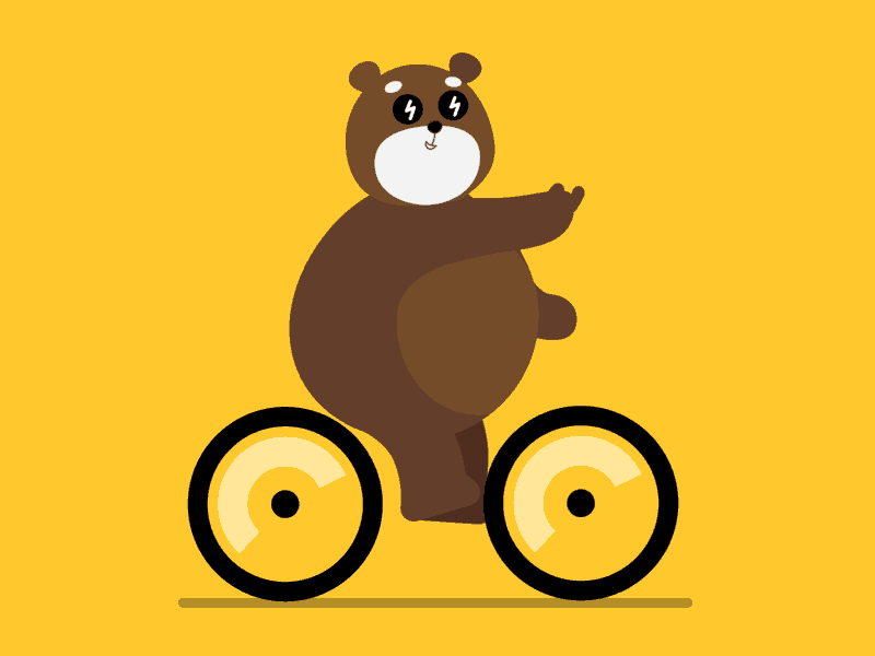 Bike Sharing animation bear bike sharing character design colorful gif illustration