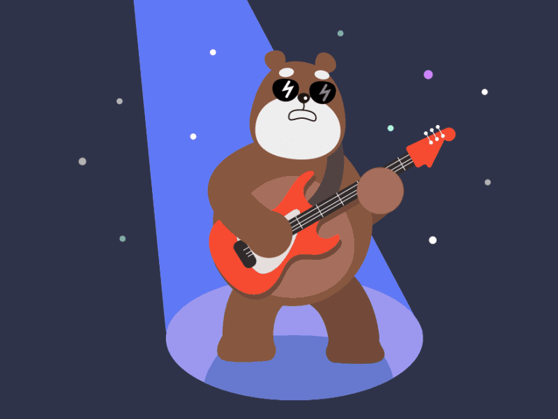Rock Bear animation bear gif illustration music rock