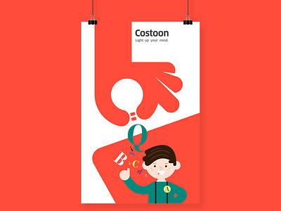 Costoon English branding education illustration