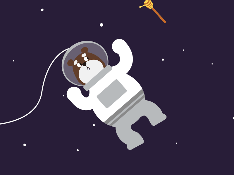 Astronaut Bear animation astronaut bear character gif honey illustration universe