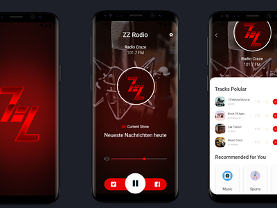 ZZ Radio Mobile App android android app android app design ios ios app mobile app radio app ui ui ux ux