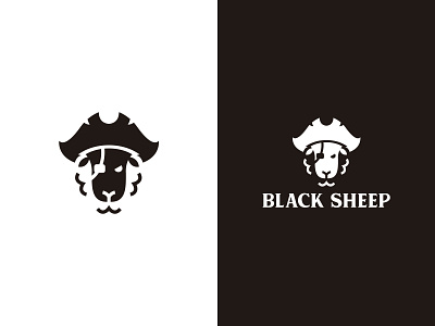 Black Sheep animal black boat brand design branding logo pirate sheep