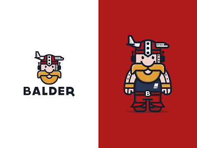 Balder airplane airport app bot branding chatbot logo nordic viking
