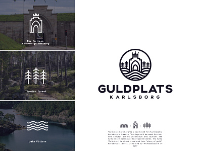 Guldplats brand identity branding castle design forest forte fortress identity design lake logo logodesign minimalist municipality trazo turism