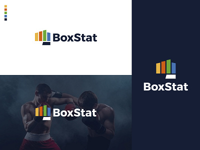 BoxStat bet box boxing branding color fist gradient logo sport stats strategy