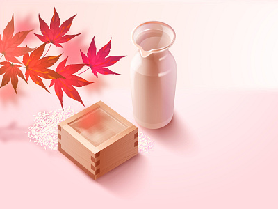 Sake illustration objects vector